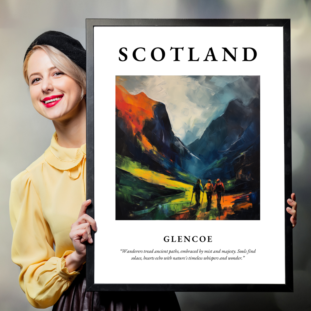 Person holding a poster of Glencoe