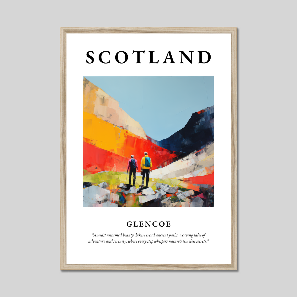 Poster in a natural frame with the word Scotland