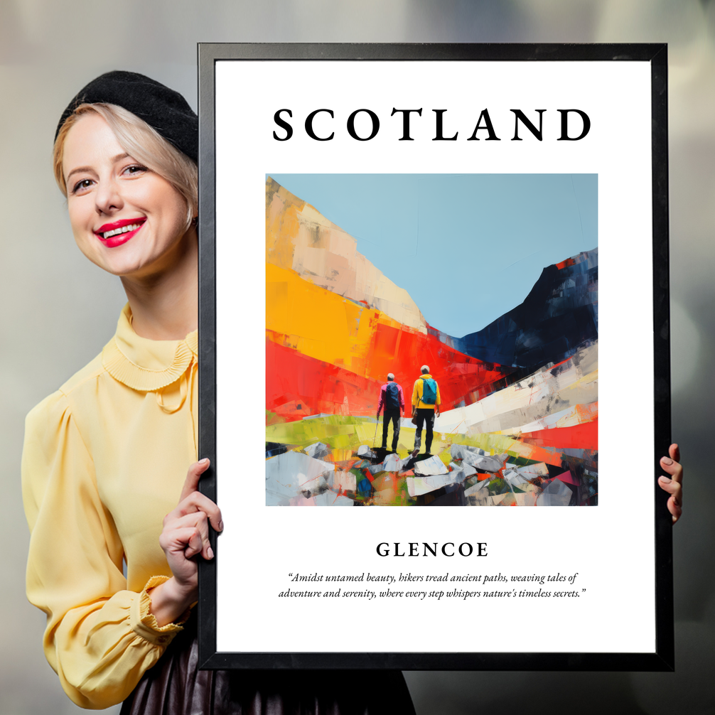Person holding a poster of Glencoe
