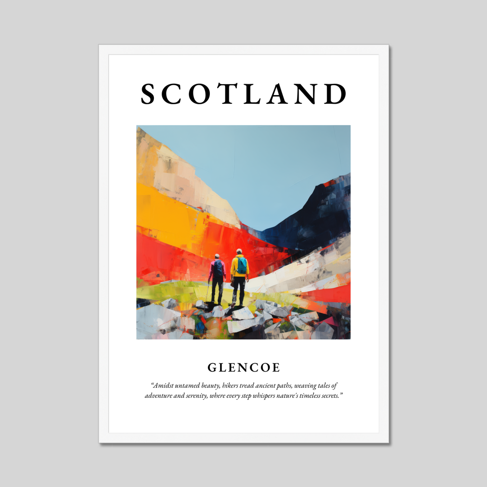 Poster in a white frame with the word Scotland