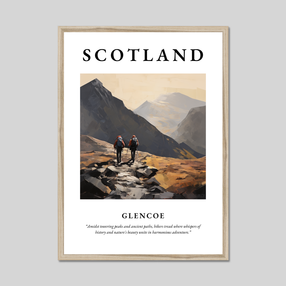 Poster in a natural frame with the word Scotland