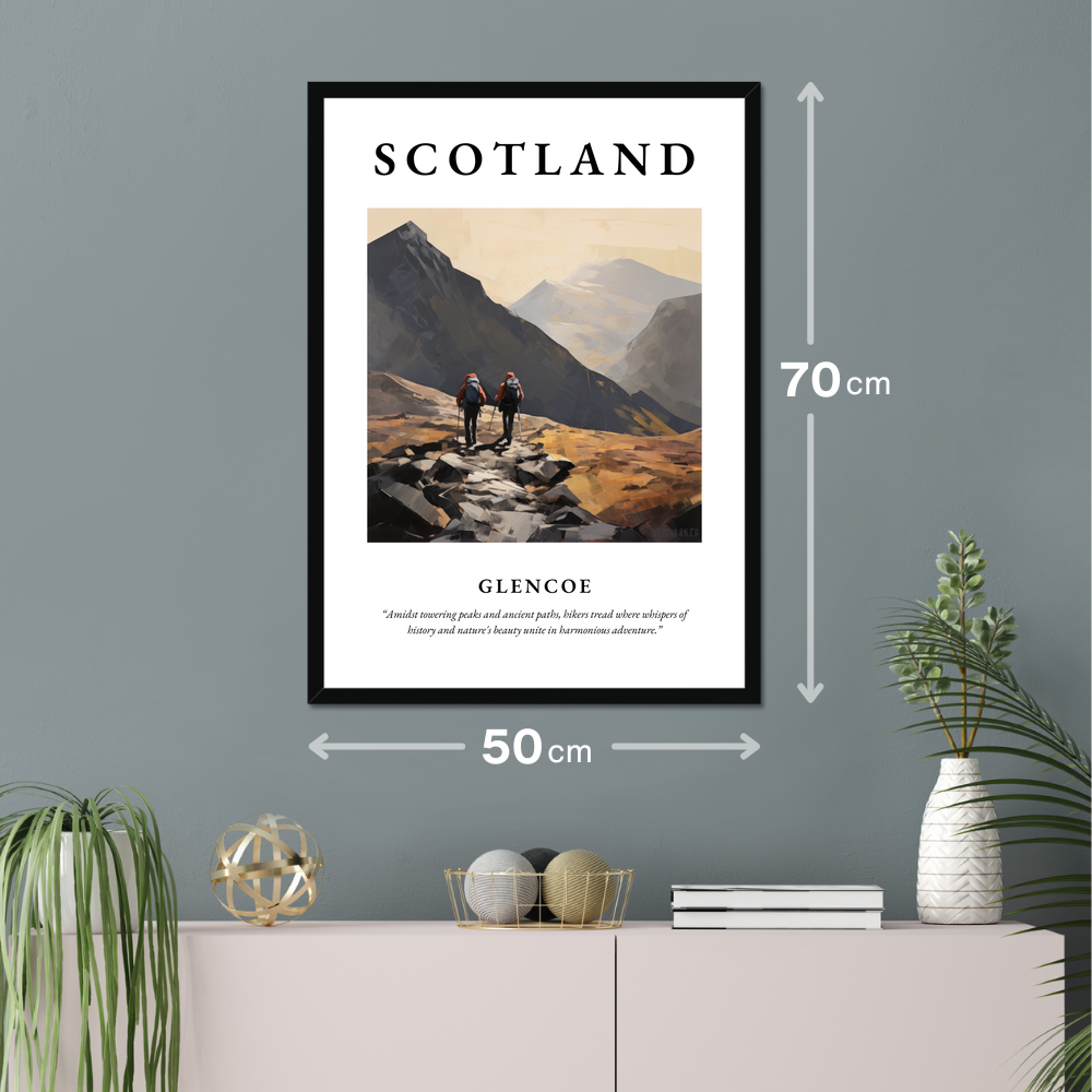 Poster of Glencoe hanging on a wall