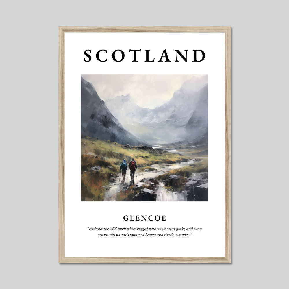 Poster in a natural frame with the word Scotland