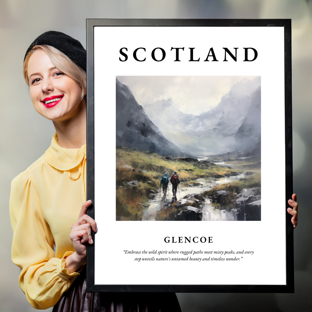 Person holding a poster of Glencoe