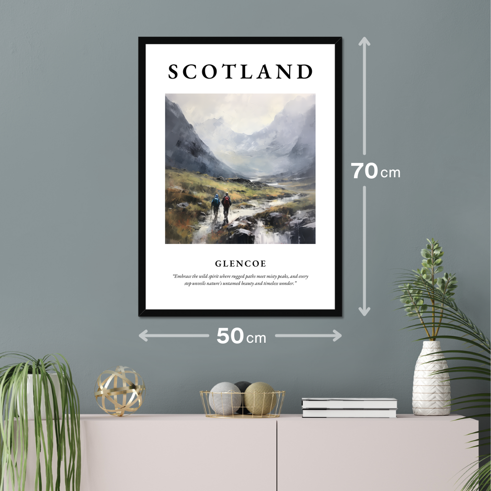 Poster of Glencoe hanging on a wall