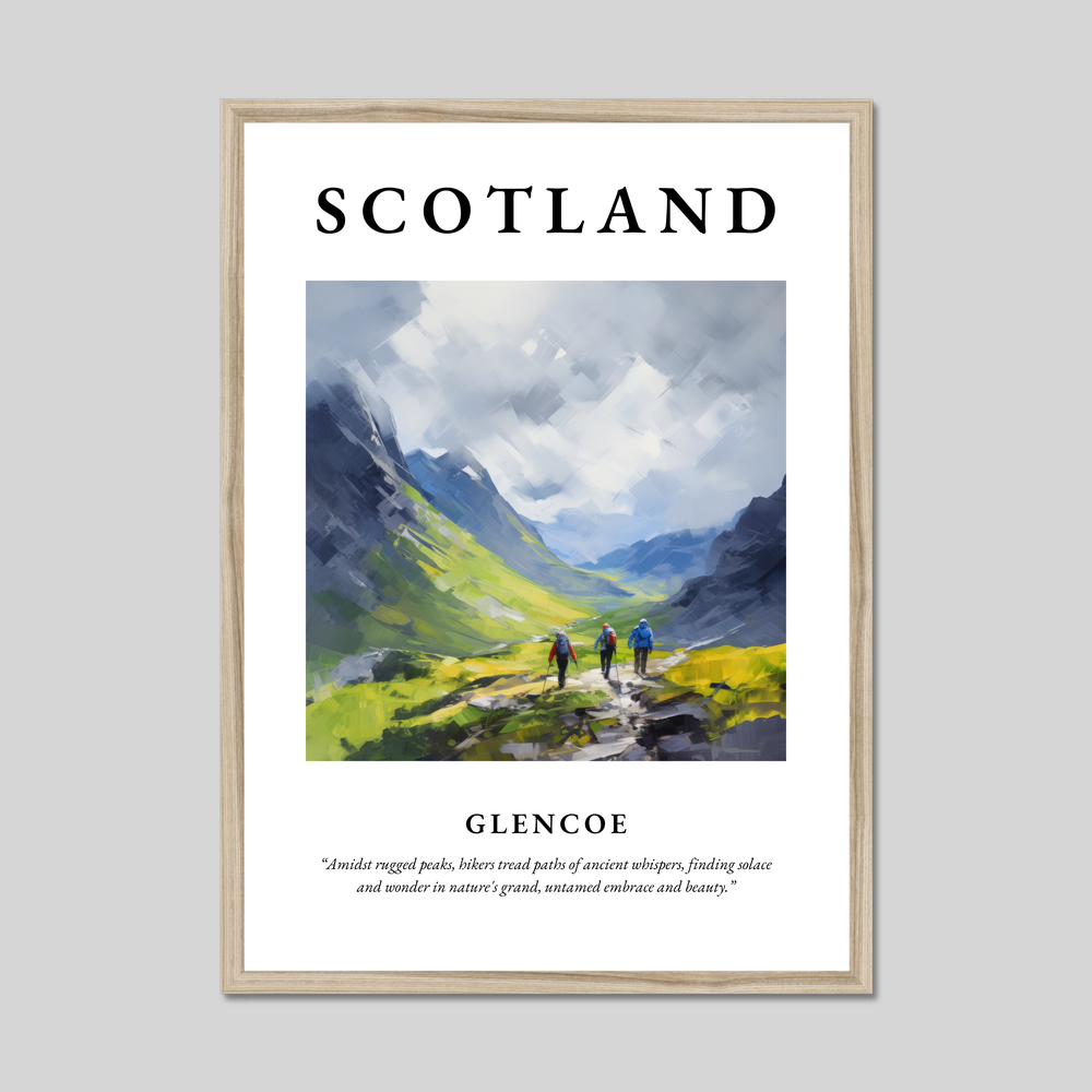 Poster in a natural frame with the word Scotland