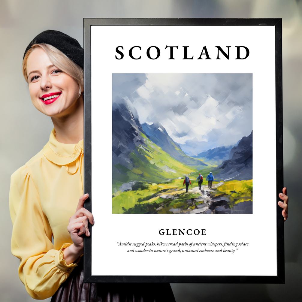 Person holding a poster of Glencoe