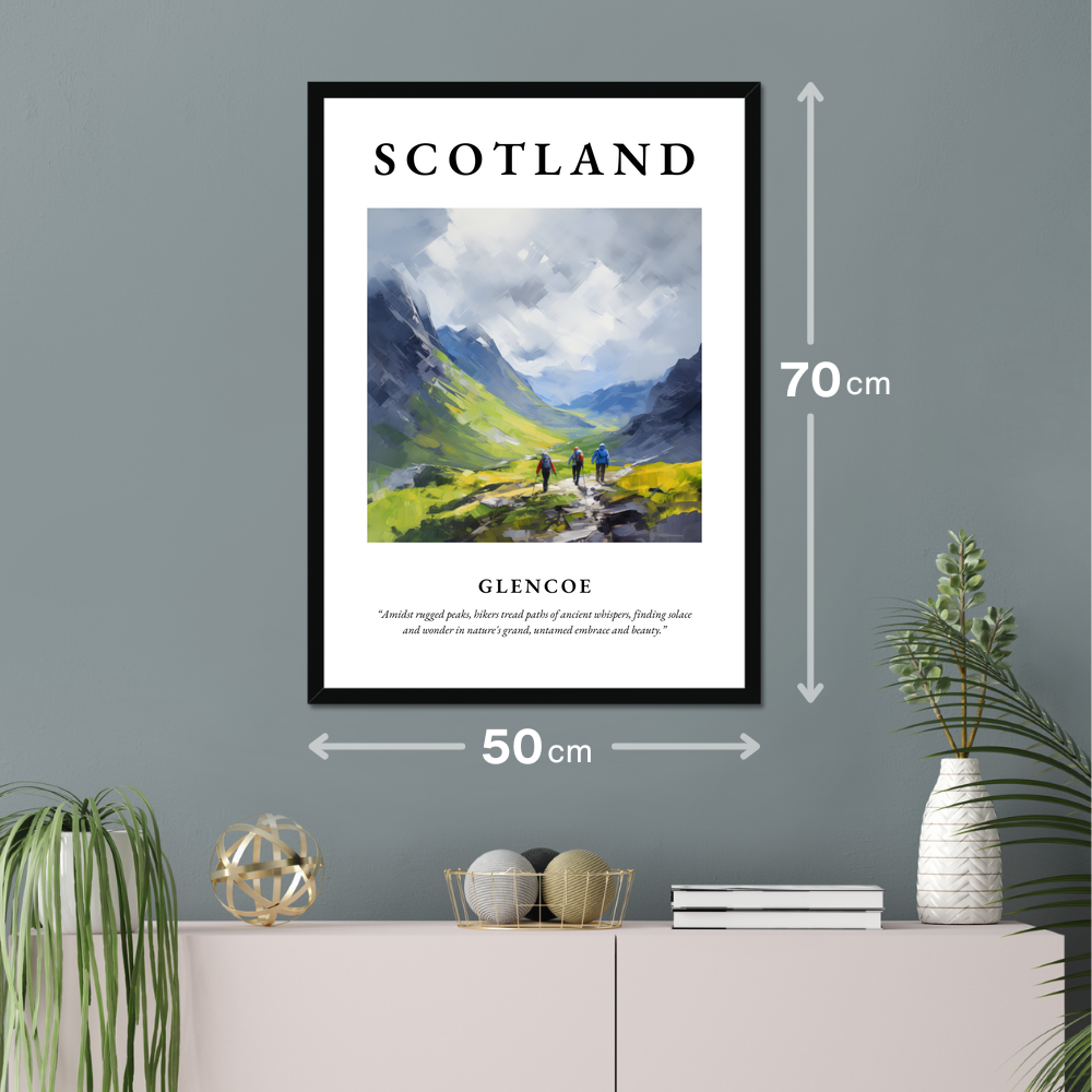 Poster of Glencoe hanging on a wall
