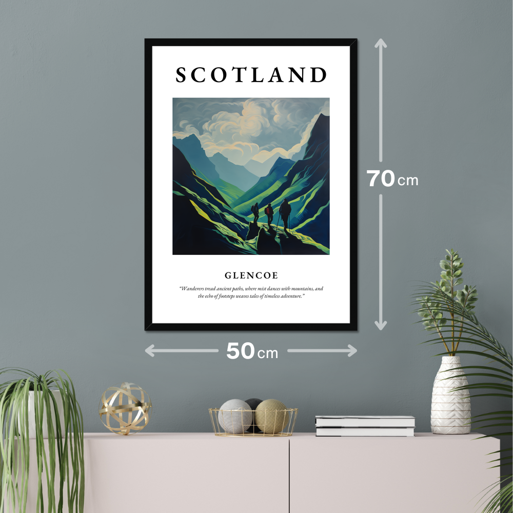 Poster of Glencoe hanging on a wall