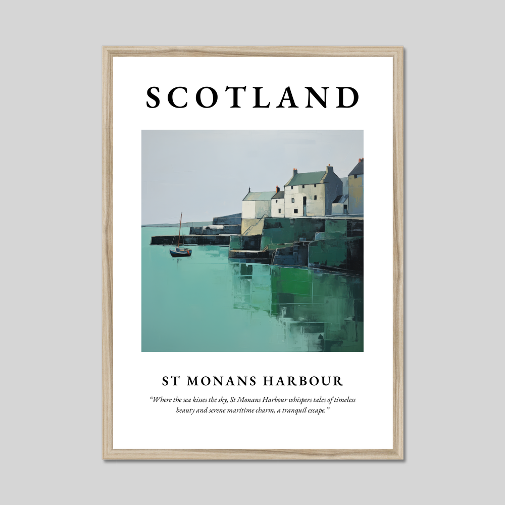 Poster in a natural frame with the word Scotland