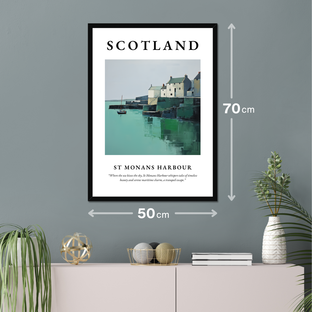 Poster of St Monans Harbour hanging on a wall