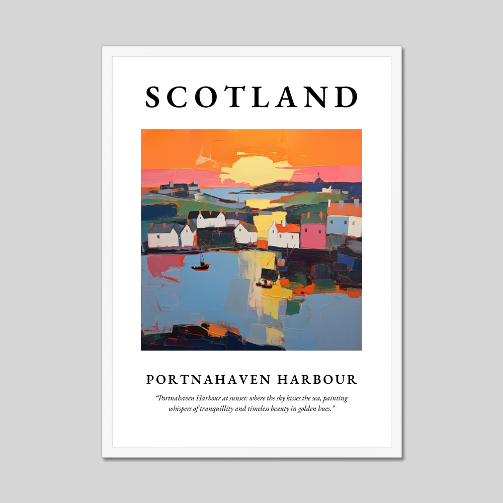 Poster in a white frame with the word Scotland