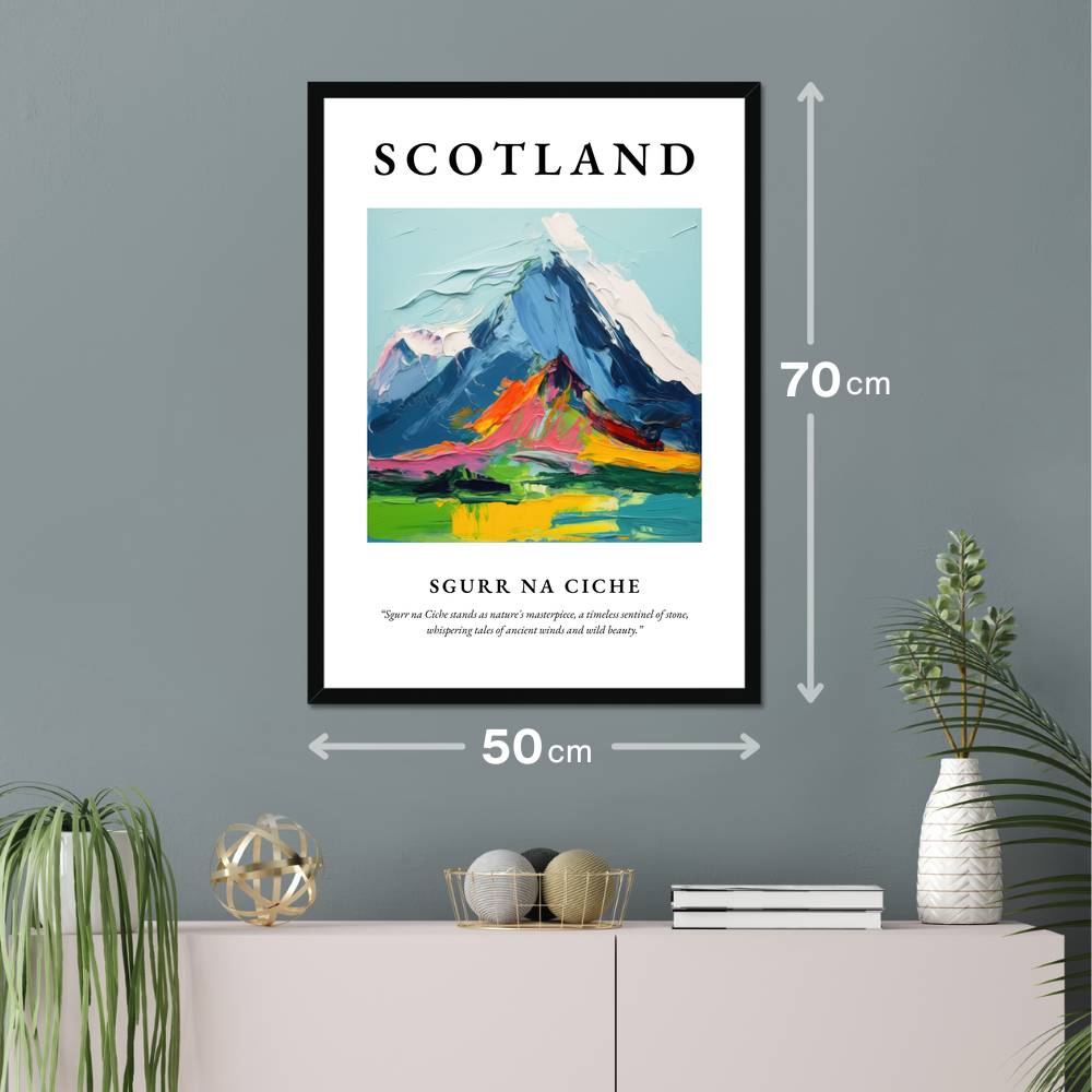 Poster of Sgurr na Ciche hanging on a wall