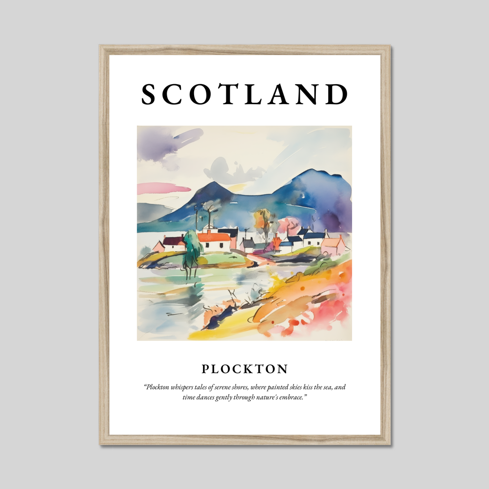 Poster in a natural frame with the word Scotland
