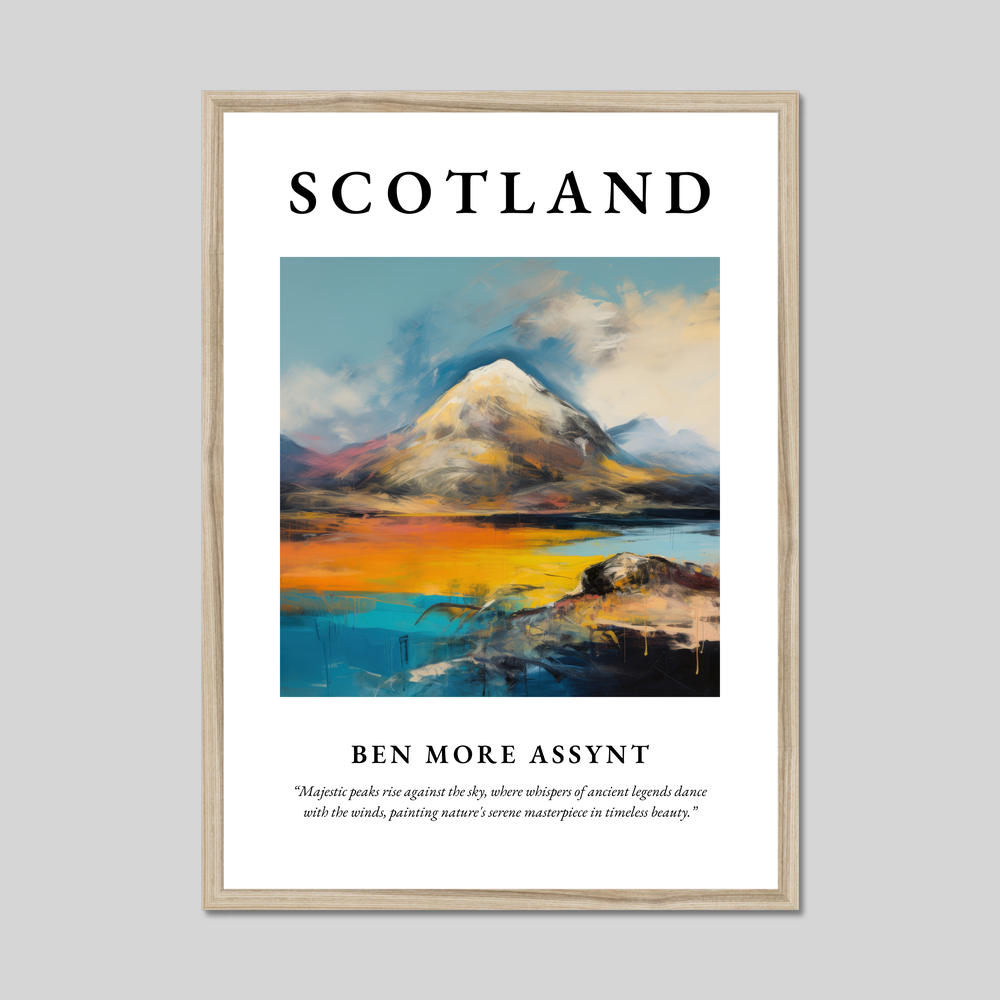 Poster in a natural frame with the word Scotland