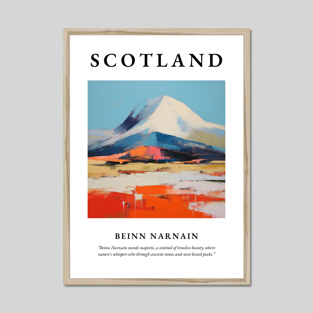 Poster in a natural frame with the word Scotland