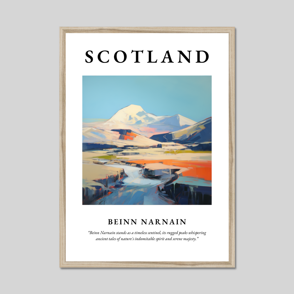 Poster in a natural frame with the word Scotland