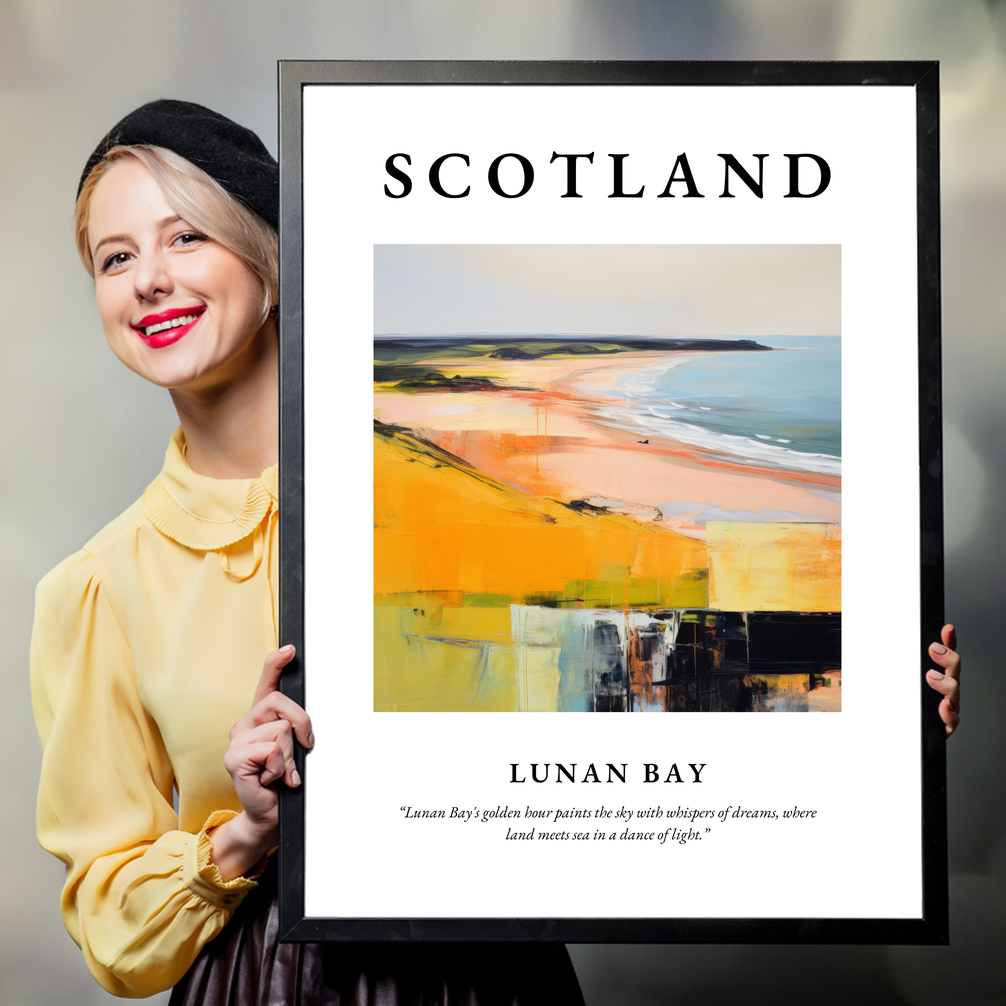 Person holding a poster of Lunan Bay