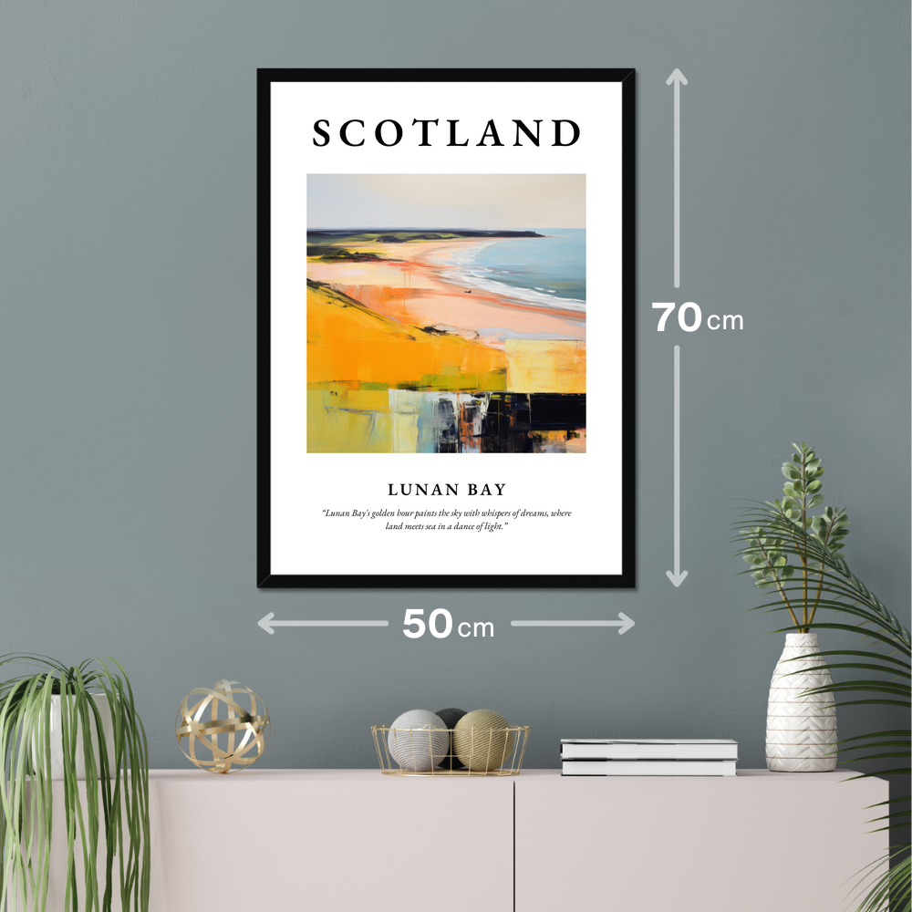 Poster of Lunan Bay hanging on a wall