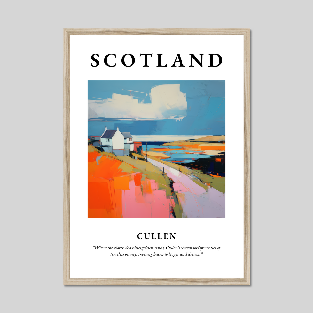 Poster in a natural frame with the word Scotland