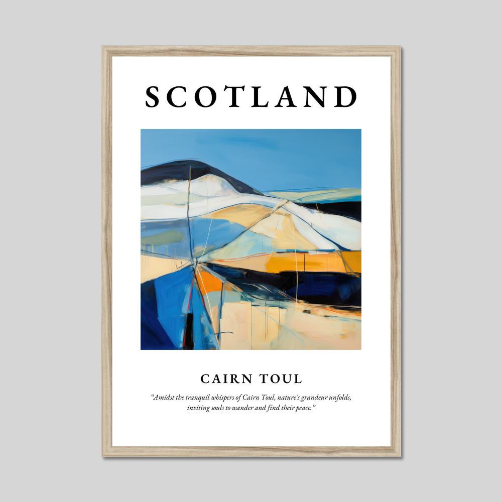 Poster in a natural frame with the word Scotland