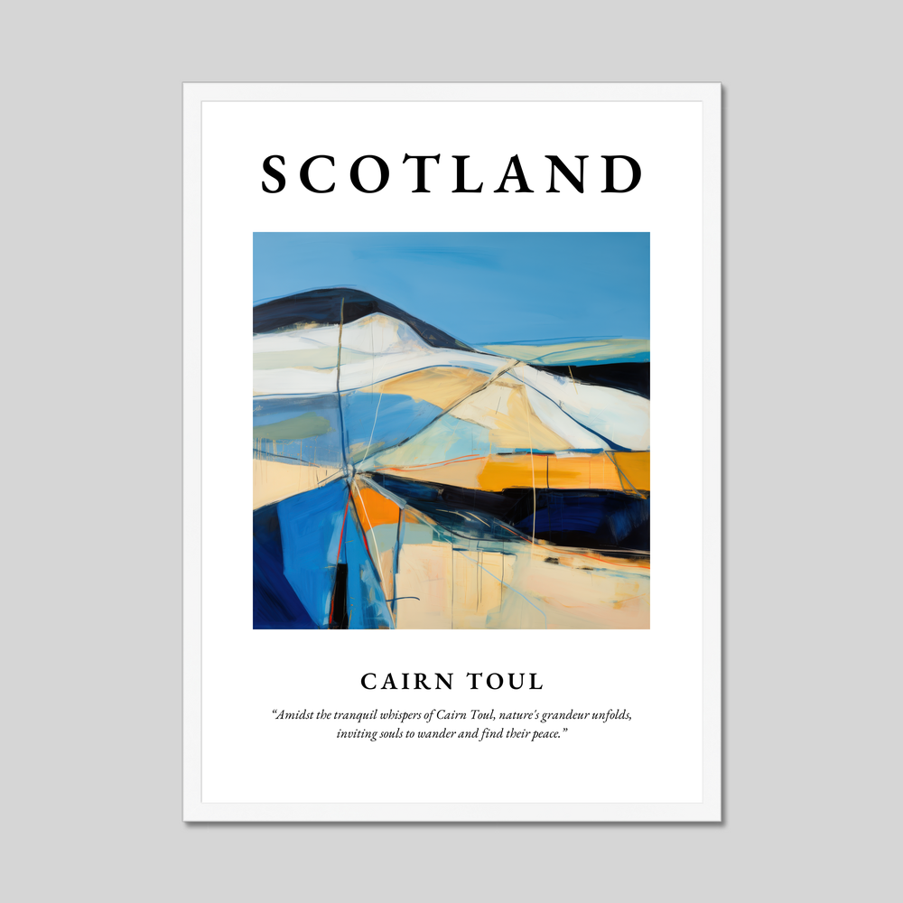 Poster in a white frame with the word Scotland