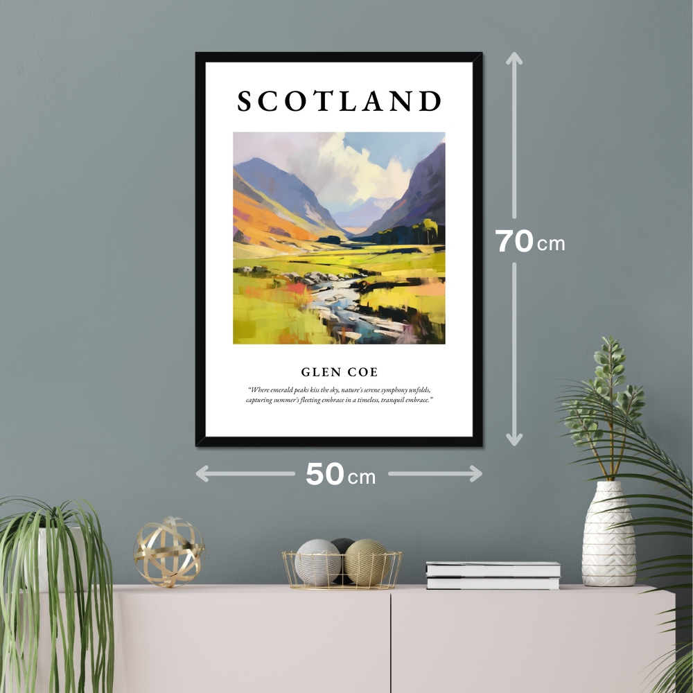 Poster of Glen Coe hanging on a wall