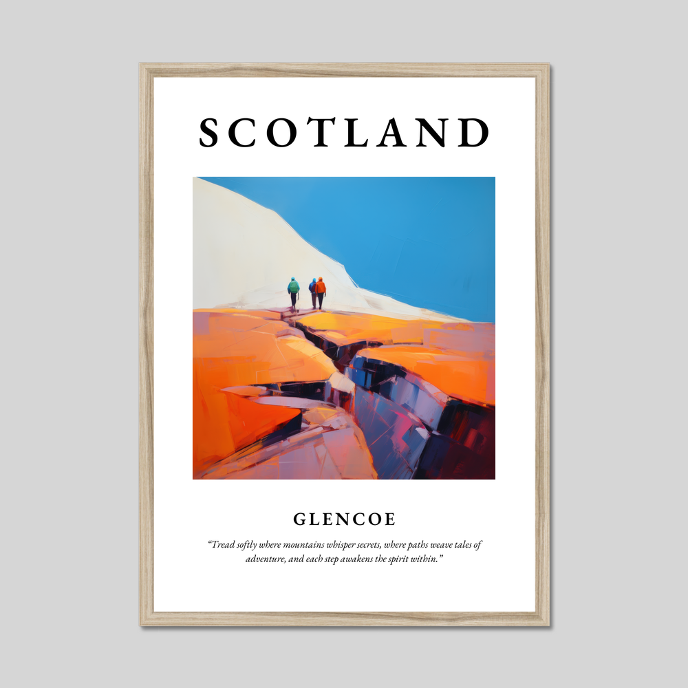 Poster in a natural frame with the word Scotland