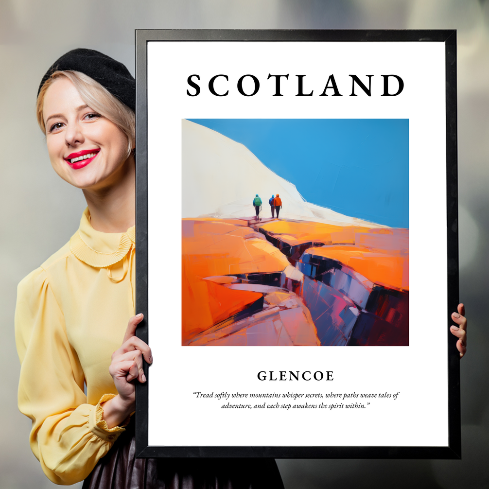 Person holding a poster of Glencoe