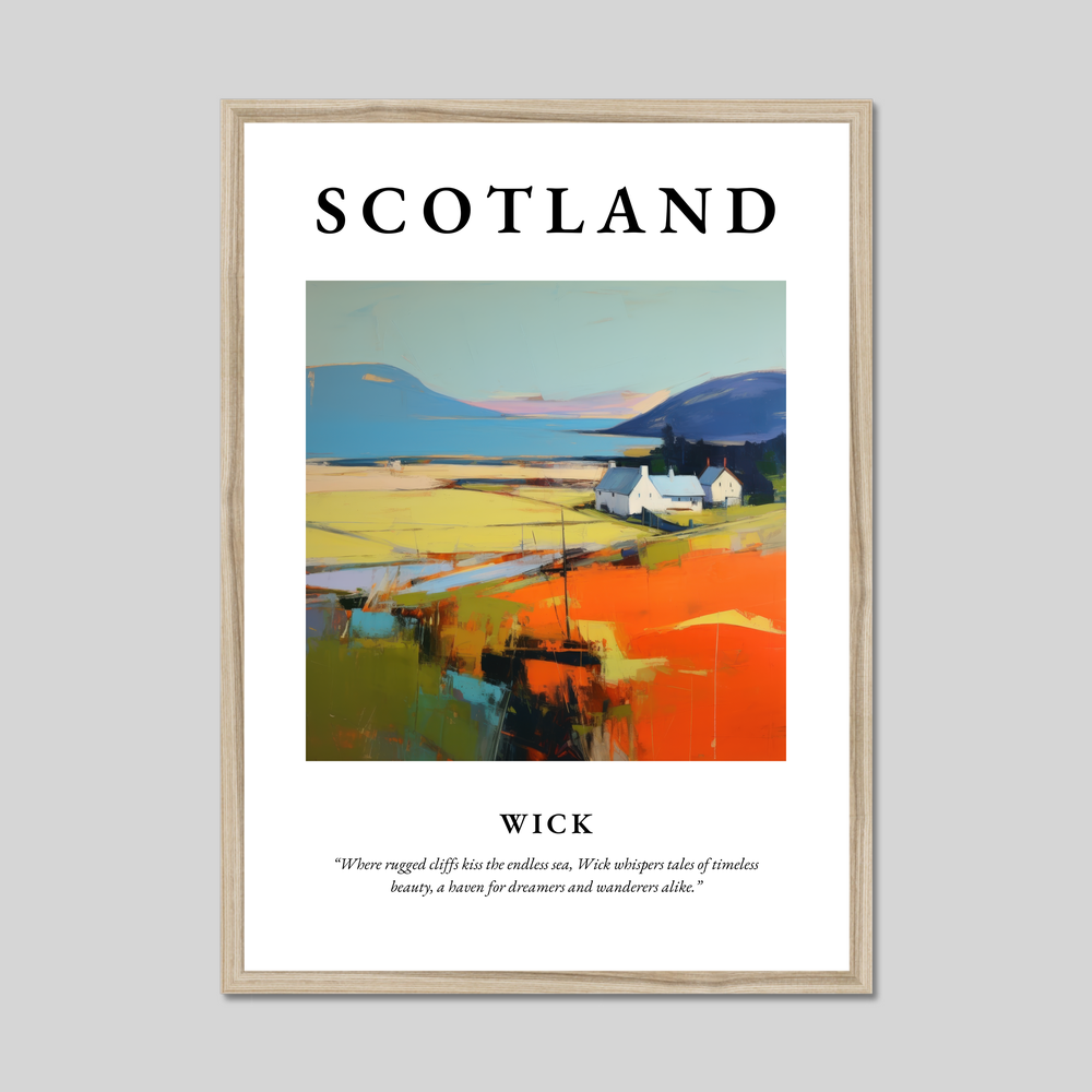 Poster in a natural frame with the word Scotland