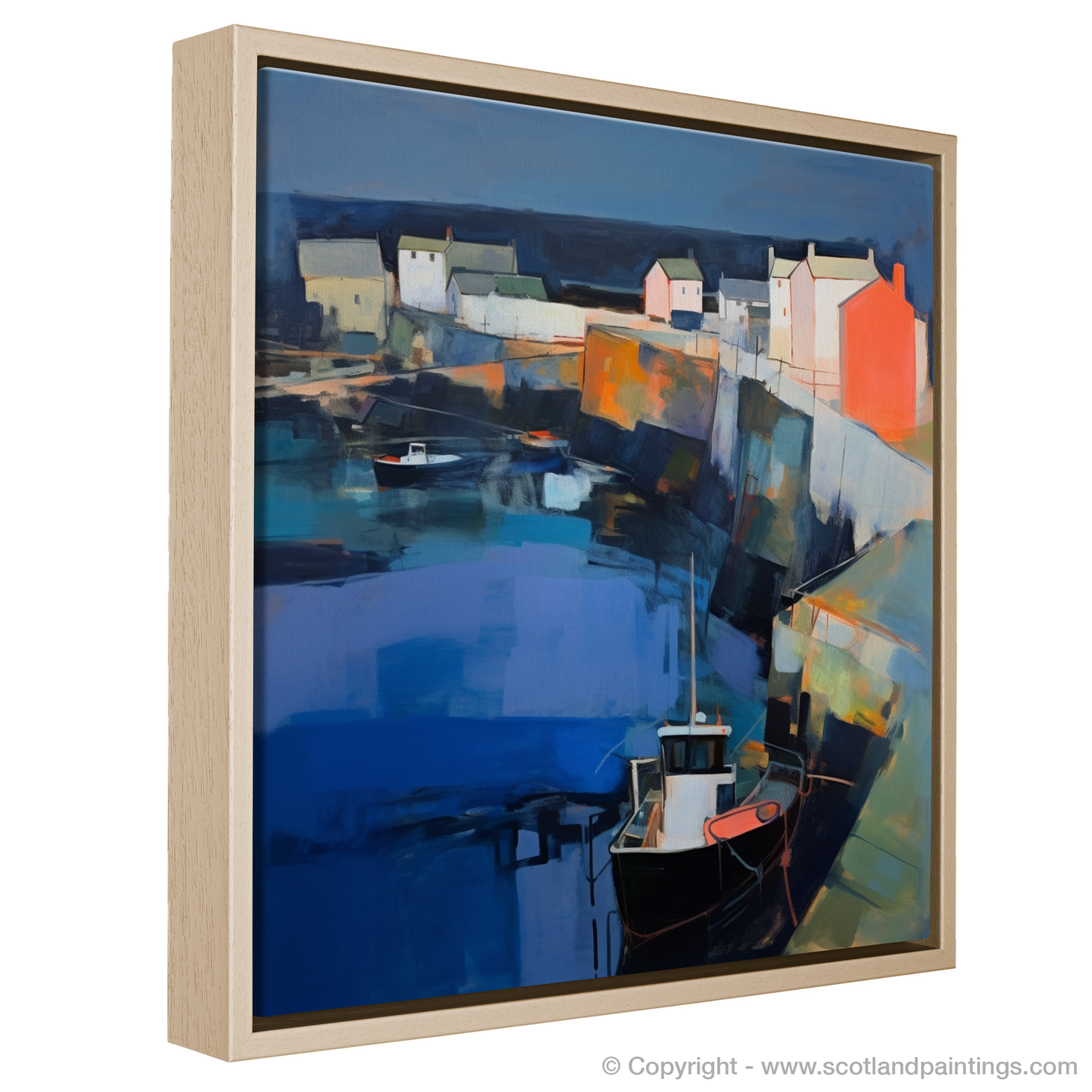 Portsoy Harbour at Dusk - An Abstract Impressionist Ode to Serenity