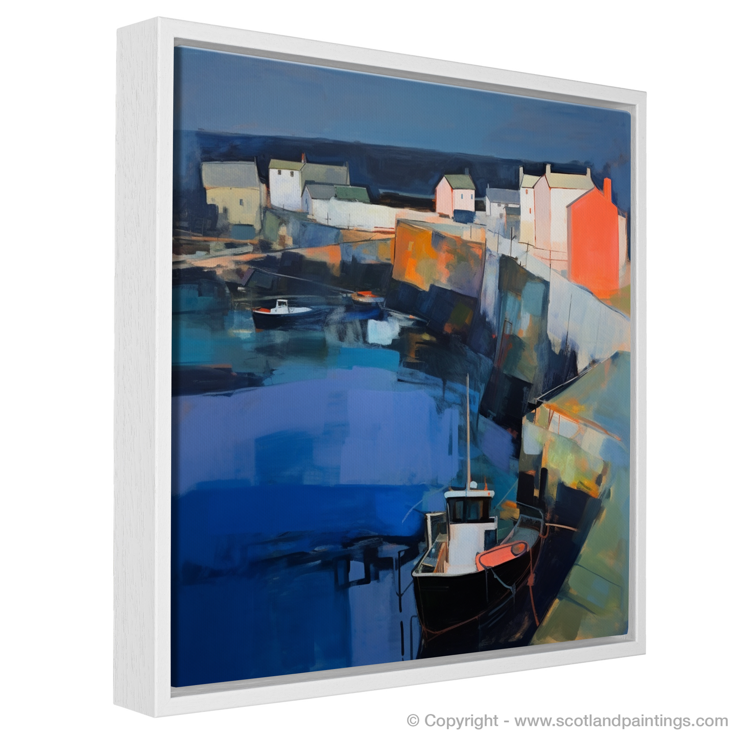 Portsoy Harbour at Dusk - An Abstract Impressionist Ode to Serenity