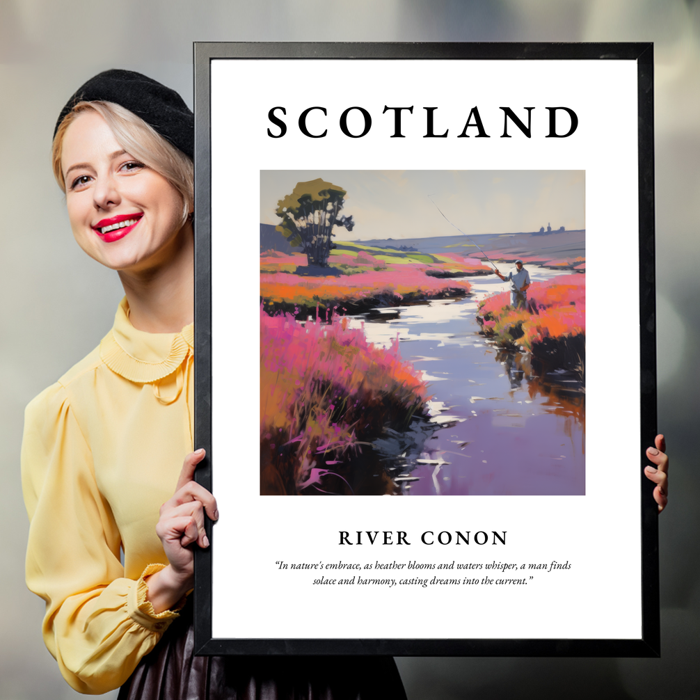 Person holding a poster of River Conon