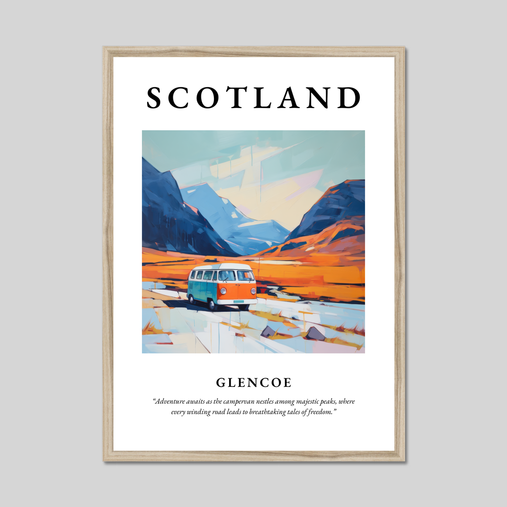 Poster in a natural frame with the word Scotland