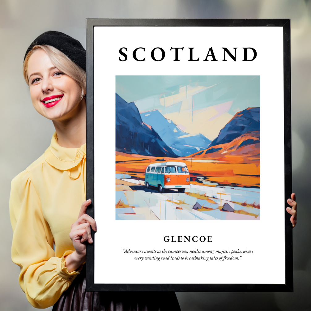 Person holding a poster of Glencoe
