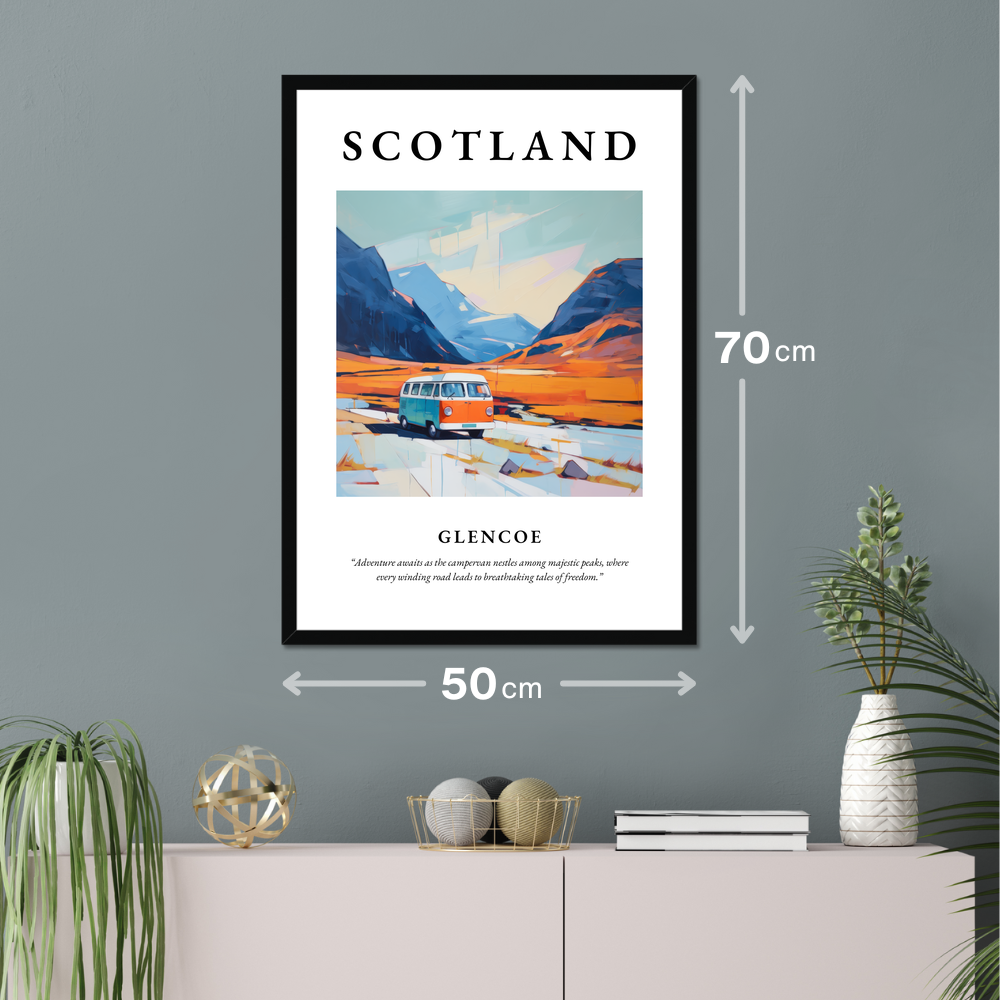 Poster of Glencoe hanging on a wall