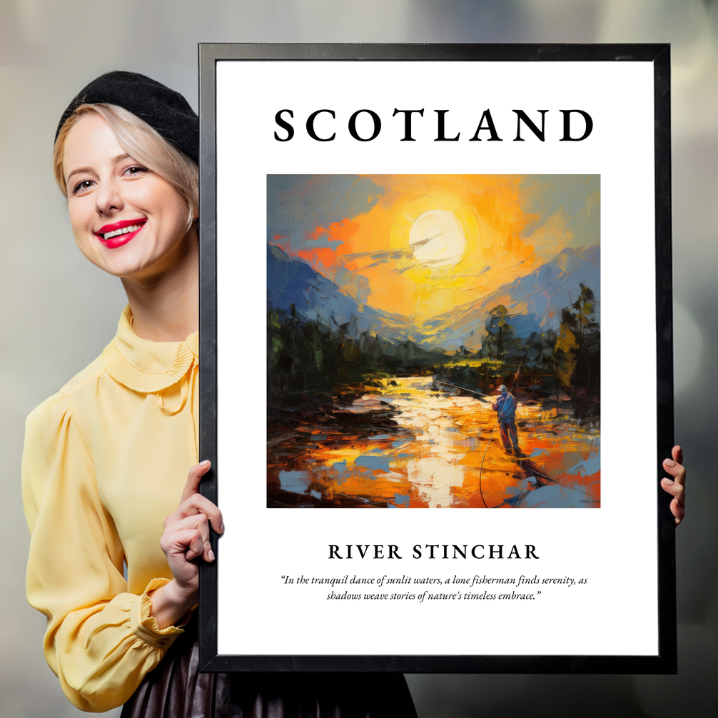 Person holding a poster of River Stinchar