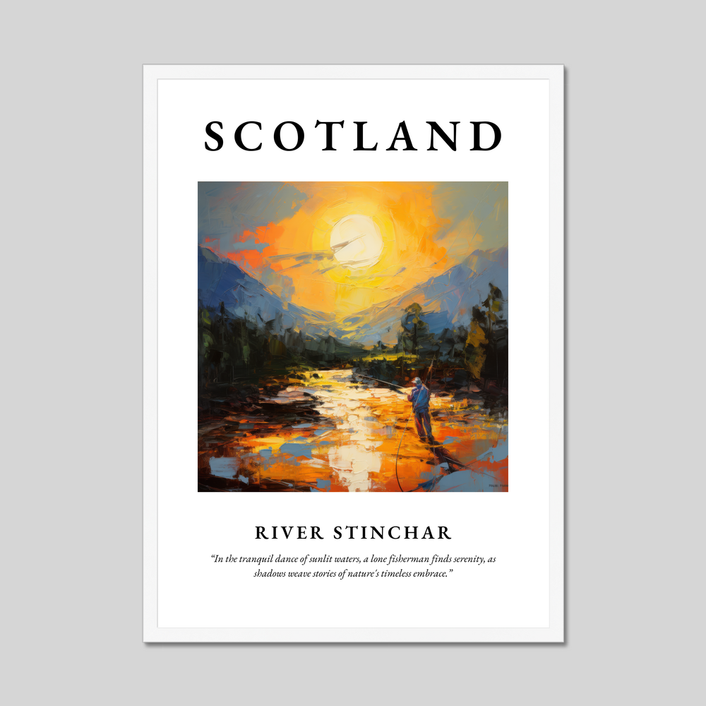 Poster in a white frame with the word Scotland