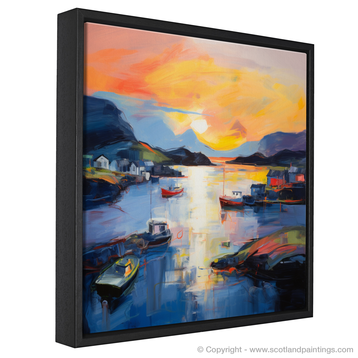Isleornsay Harbour at Dusk: An Abstract Expressionist Ode to Twilight