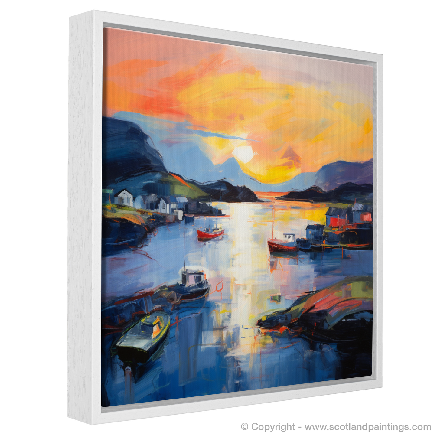Isleornsay Harbour at Dusk: An Abstract Expressionist Ode to Twilight