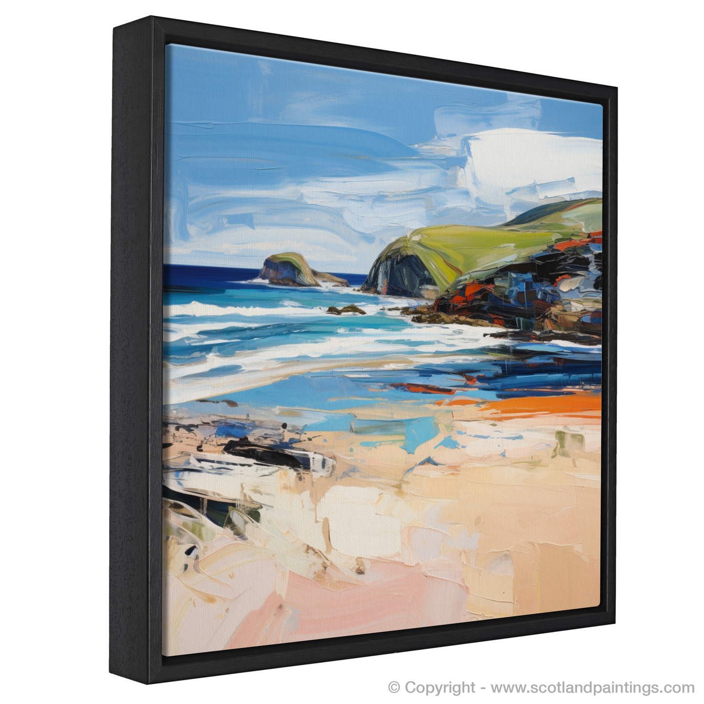 Painting and Art Print of Sandwood Bay, Sutherland entitled "Wild Rhythms of Sandwood Bay".