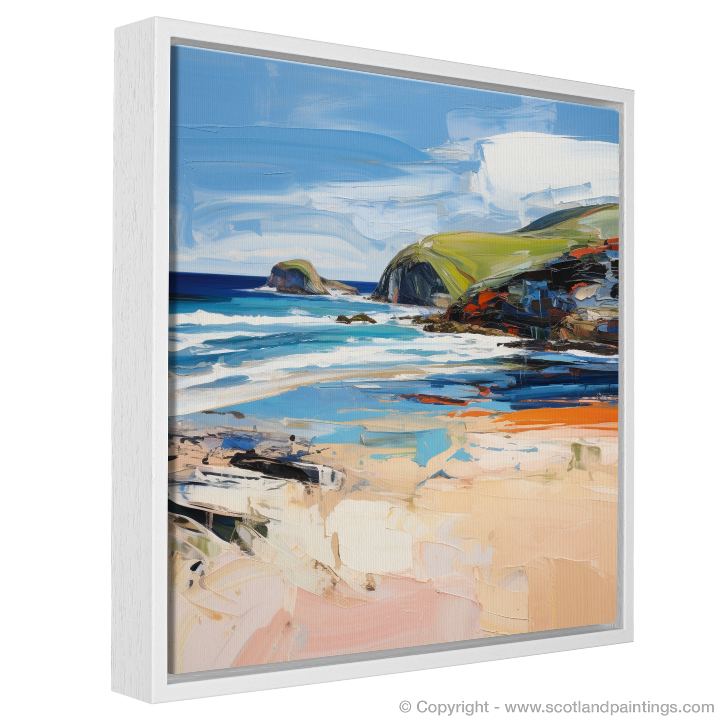 Painting and Art Print of Sandwood Bay, Sutherland entitled "Wild Rhythms of Sandwood Bay".