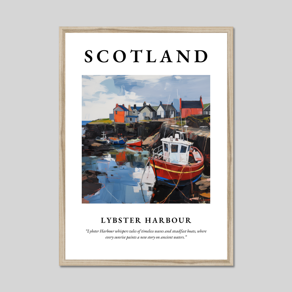 Poster in a natural frame with the word Scotland