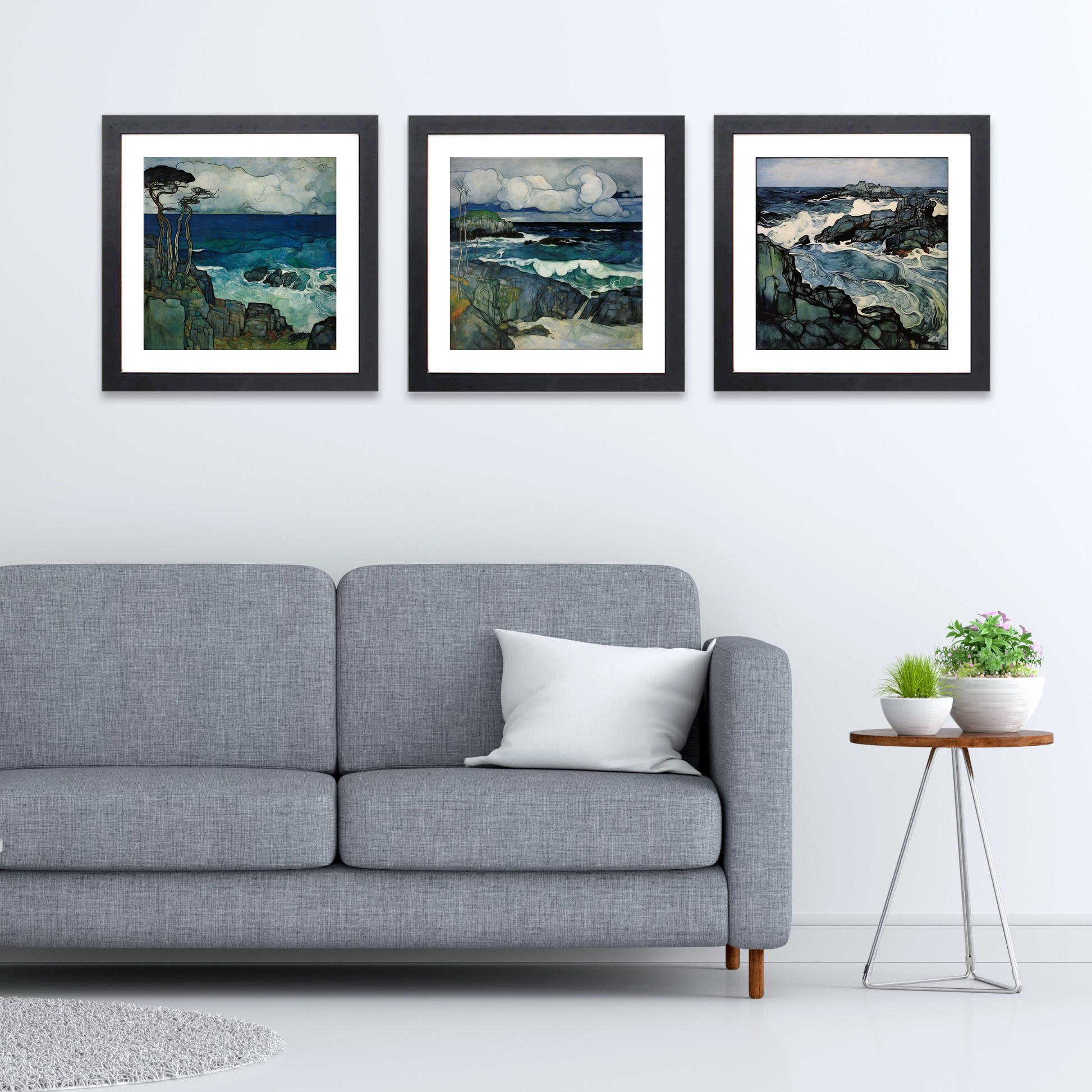 Black frame variant of Sound of Iona with a stormy sky