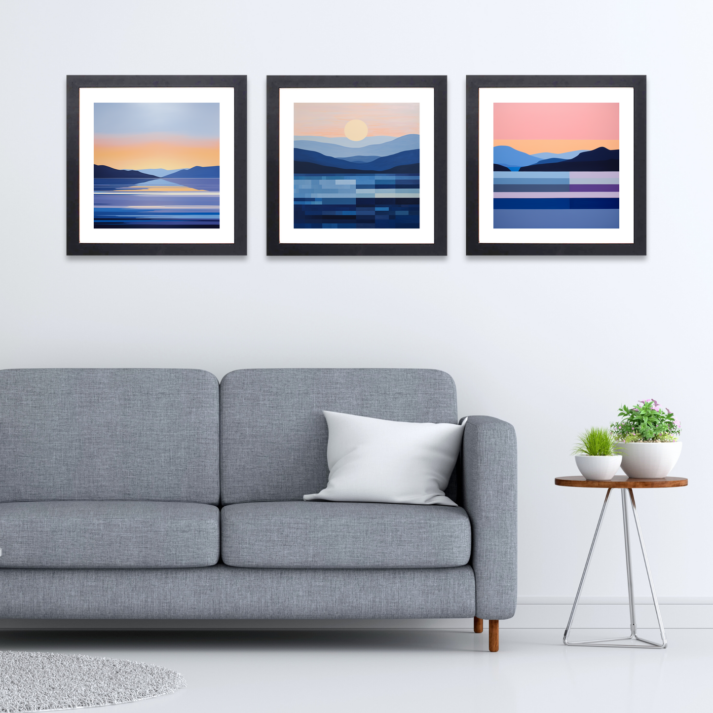 Black frame variant of Dusk on Loch Lomond