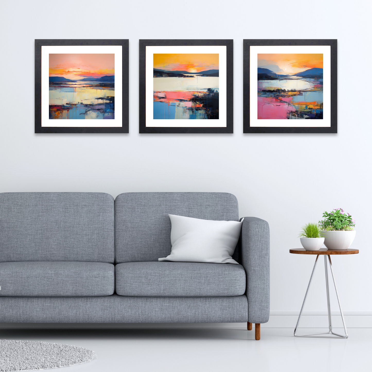 Black frame variant of Sunset over Loch Lomond