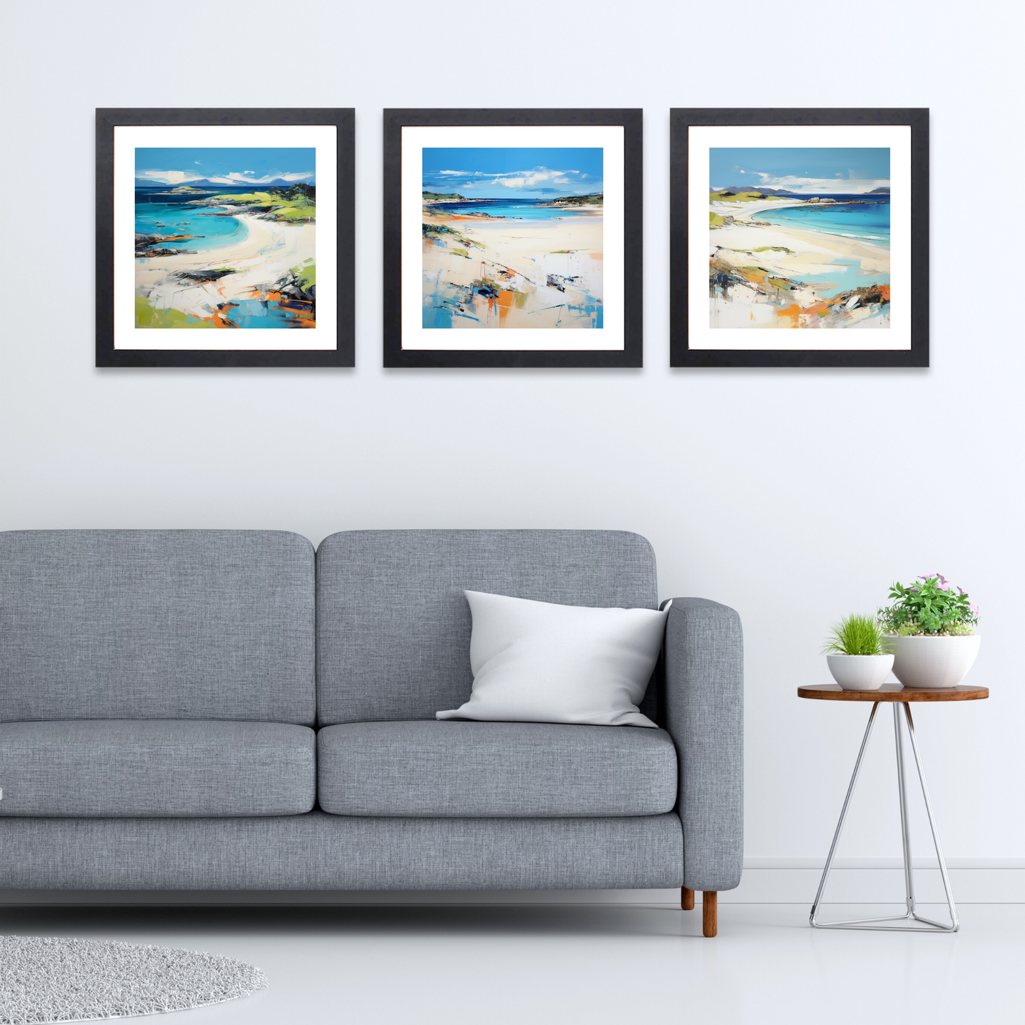 Black frame variant of Camusdarach Beach, Arisaig