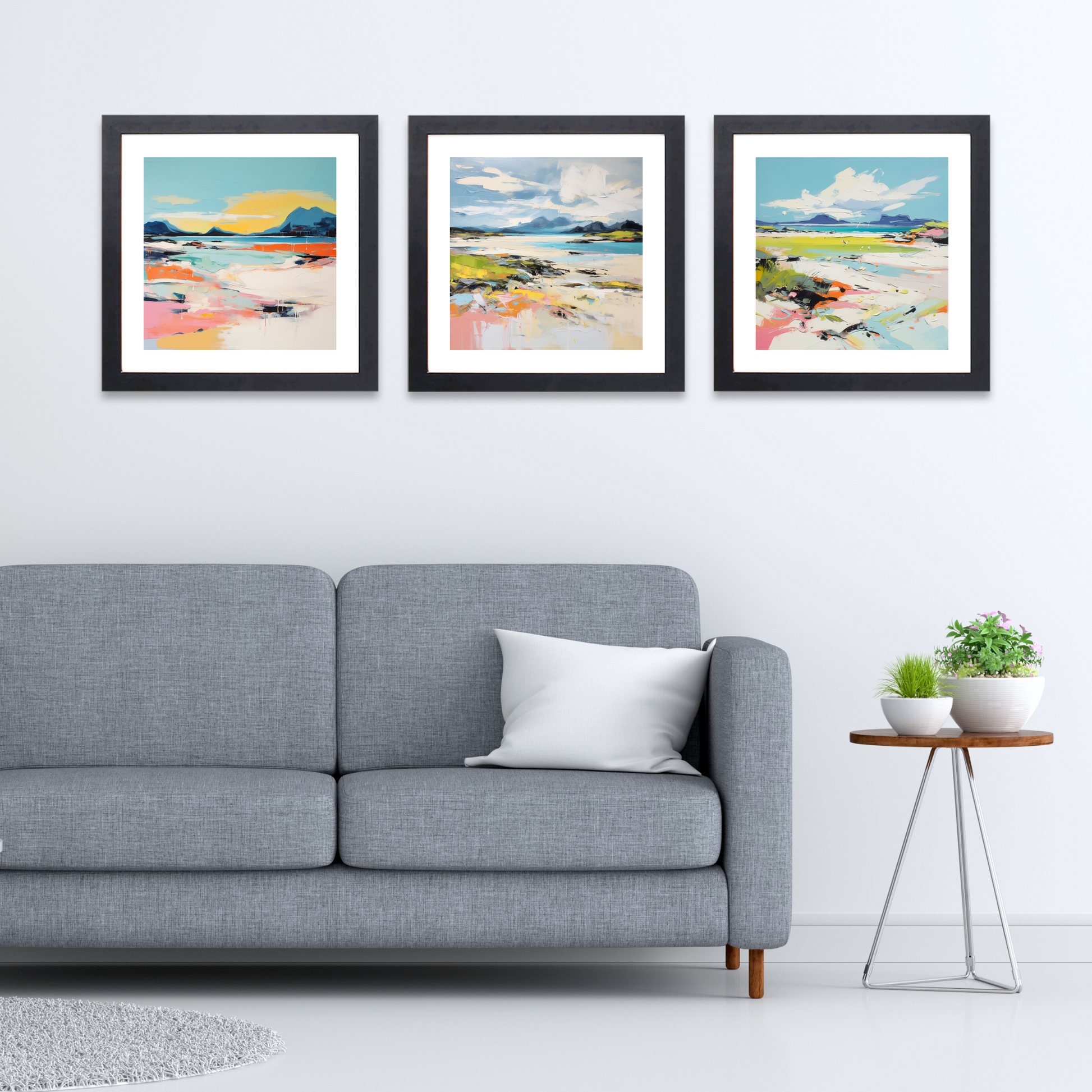 Black frame variant of Camusdarach Beach, Arisaig