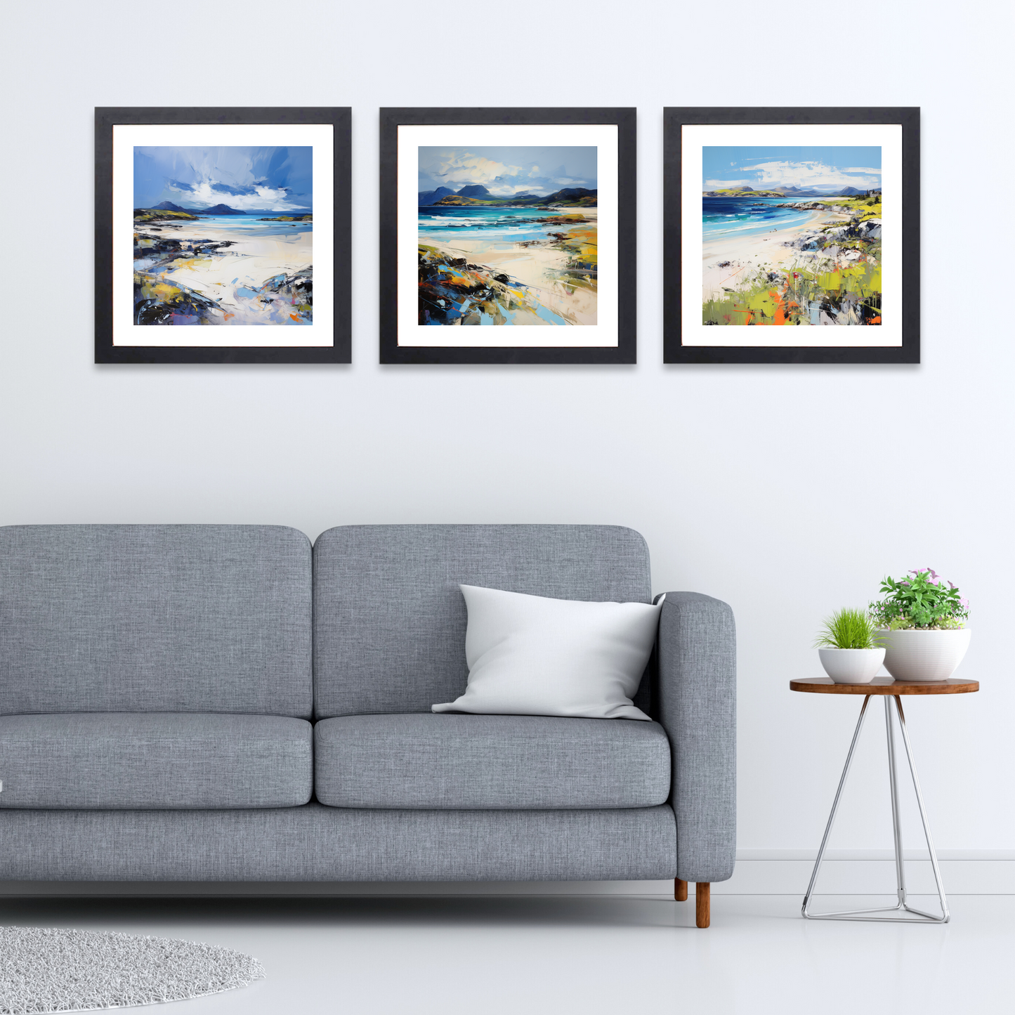 Black frame variant of Camusdarach Beach, Arisaig