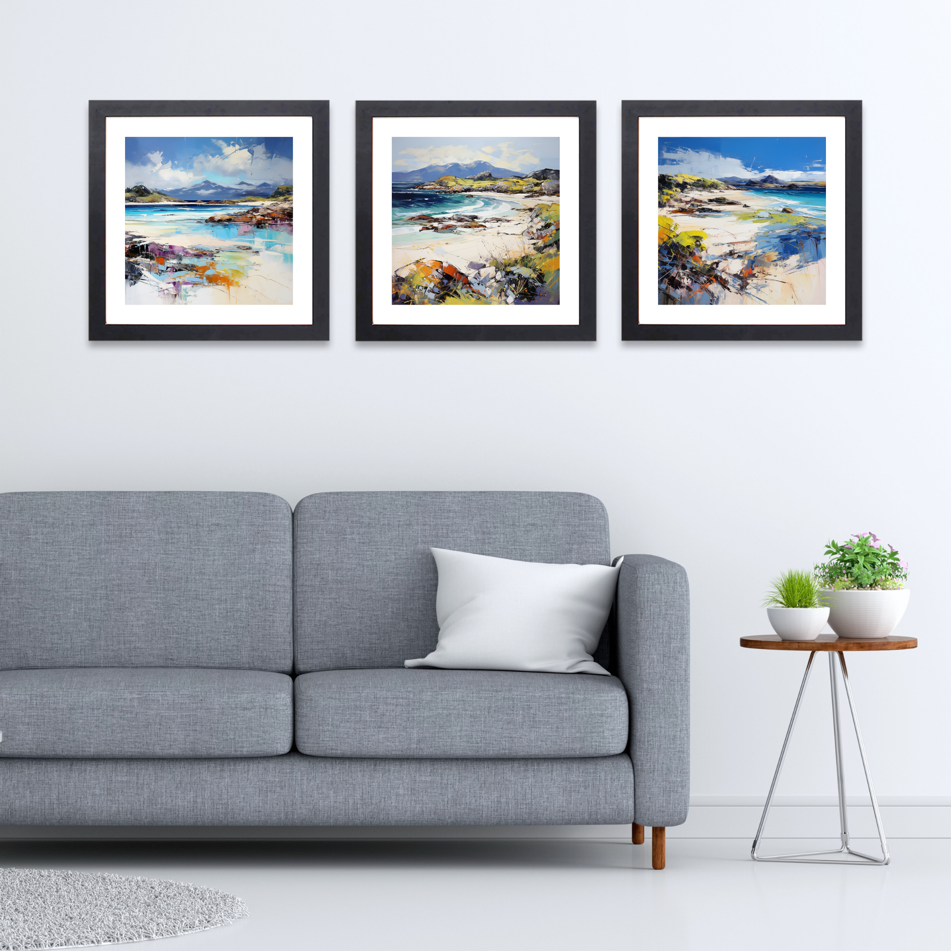 Black frame variant of Camusdarach Beach, Arisaig